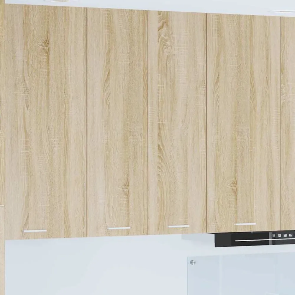 vidaXL Mueble colgante con puerta Roble Sonoma 60 x 31 x 100 cm Madera reciclada Discount