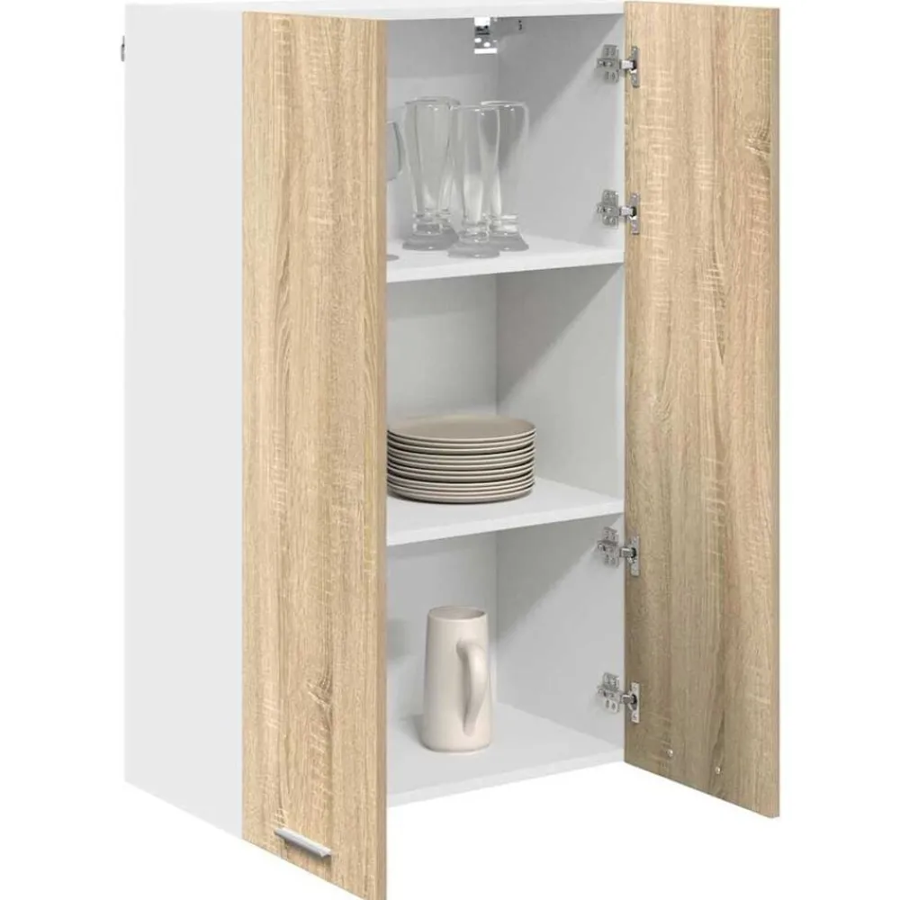vidaXL Mueble colgante con puerta Roble Sonoma 60 x 31 x 100 cm Madera reciclada Discount