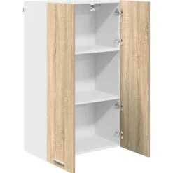 vidaXL Mueble colgante con puerta Roble Sonoma 60 x 31 x 100 cm Madera reciclada Discount
