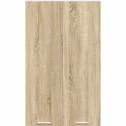 vidaXL Mueble colgante con puerta Roble Sonoma 60 x 31 x 100 cm Madera reciclada Discount