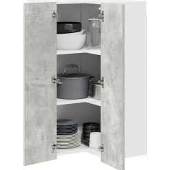 vidaXL Mueble colgante con puerta y 57 x 57 x 100 cm Gris concreto