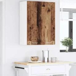 vidaXL Mueble colgante con almacenamiento Madera vieja 60 x 31 x 80 cm Madera envejecida Outlet