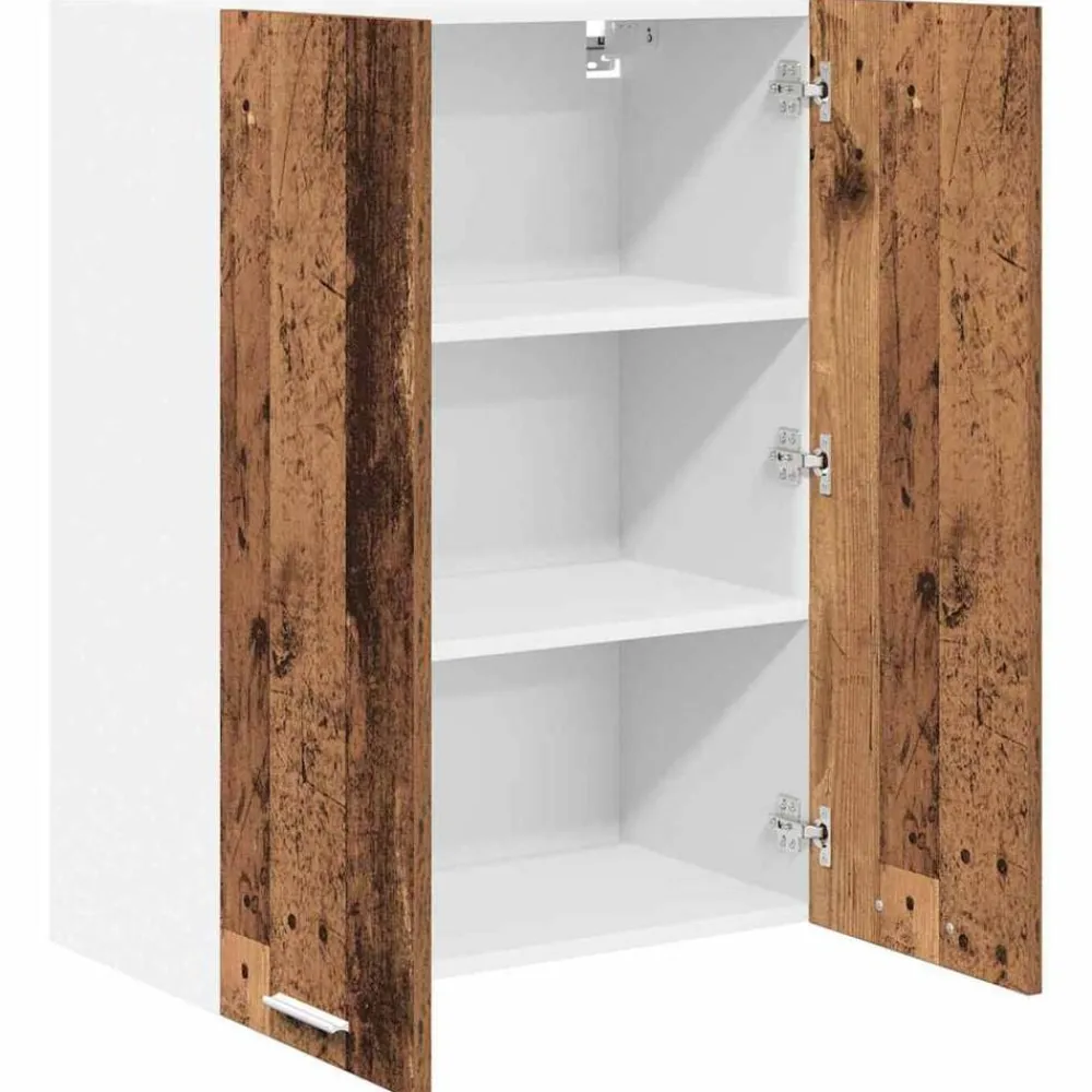vidaXL Mueble colgante con almacenamiento Madera vieja 60 x 31 x 80 cm Madera envejecida Outlet