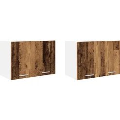 vidaXL Mueble colgante con puerta 2 pcs Madera Vieja y 60 x 31 x 40 cm Madera envejecida Discount