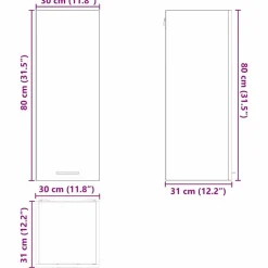 vidaXL Mueble colgante con puerta Roble Sonoma y 30 x 31 x 80 cm Madera reciclada Hot