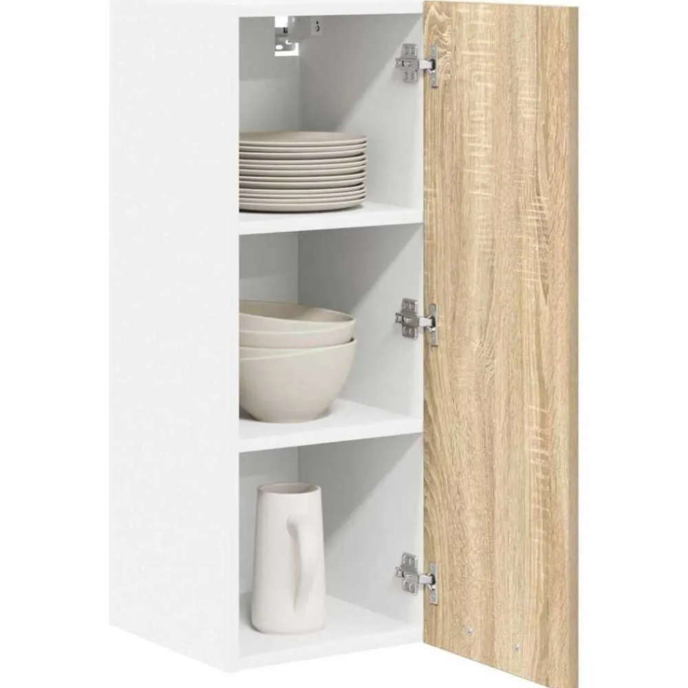 vidaXL Mueble colgante con puerta Roble Sonoma y 30 x 31 x 80 cm Madera reciclada Hot