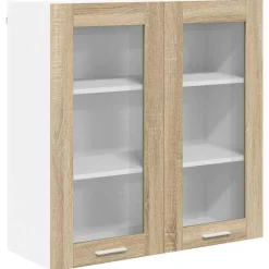 vidaXL Mueble colgante con almacenamiento Roble Sonoma 80 x 31 x 80 cm Madera reciclada