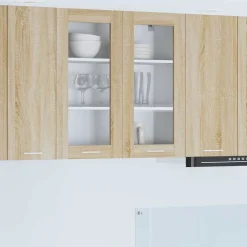 vidaXL Mueble colgante con almacenamiento Roble Sonoma 80 x 31 x 80 cm Madera reciclada