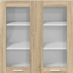 vidaXL Mueble colgante con almacenamiento Roble Sonoma 80 x 31 x 80 cm Madera reciclada