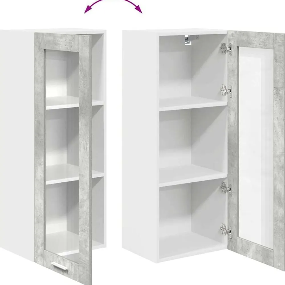 vidaXL Mueble colgante con puerta 40 x 31 x 100 cm Gris concreto Outlet