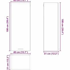 vidaXL Armarios Y Almacenamiento-Mueble colgante con puerta Roble Sonoma 40 x 31 x 100 cm