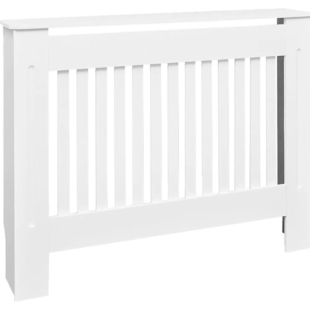vidaXL Mueble cubierta para radiador MDF 112 cm Blanco Online