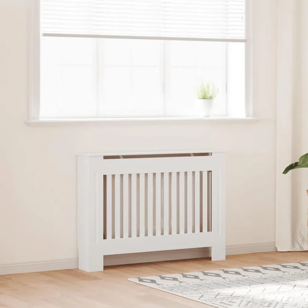 vidaXL Mueble cubierta para radiador MDF 112 cm Blanco Online