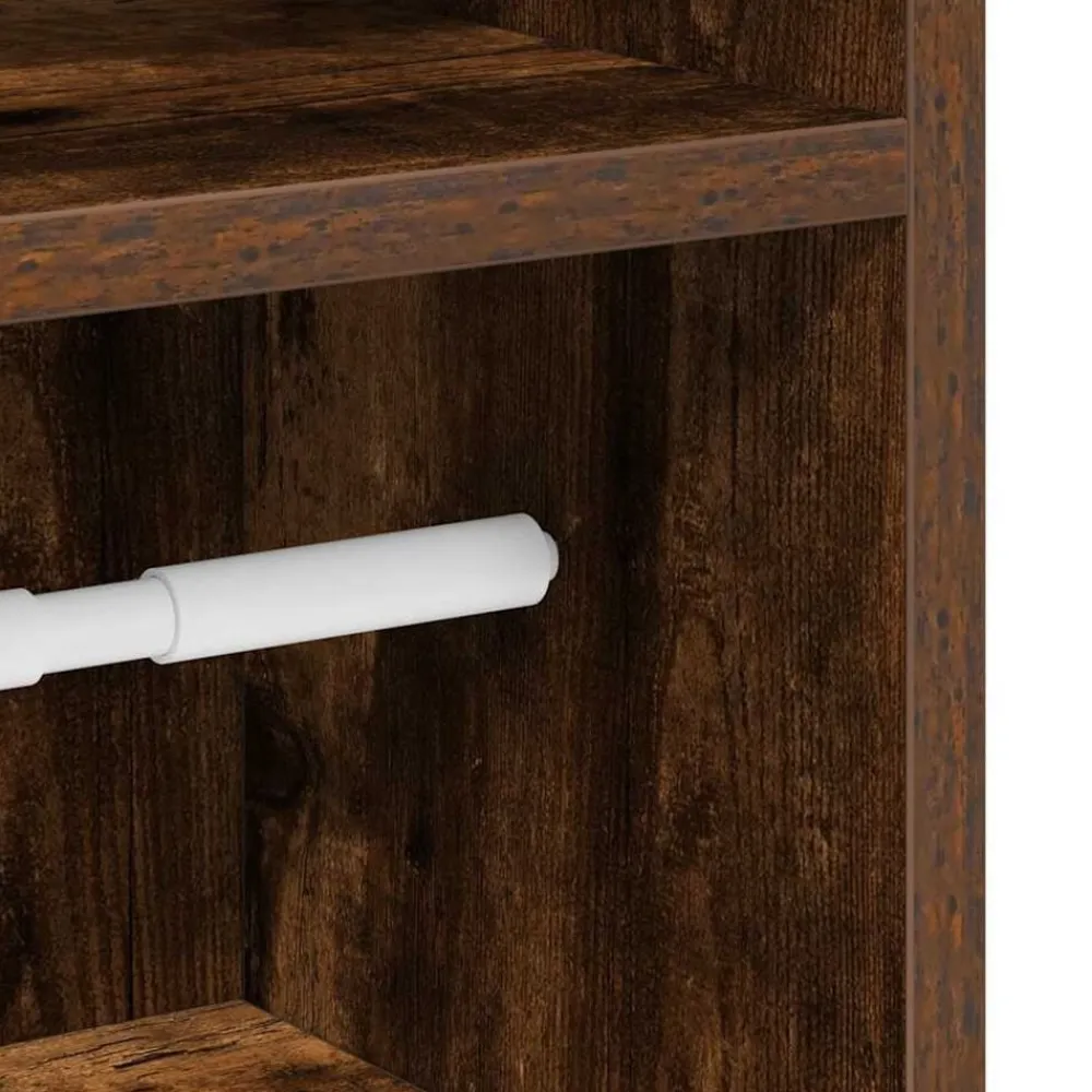 vidaXL Mueble de baño con portarrollos 20,5x22x90 cm Roble ahumado Discount