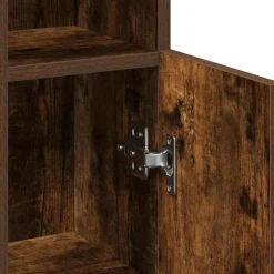 vidaXL Mueble de baño con portarrollos 20,5x22x90 cm Roble ahumado Discount