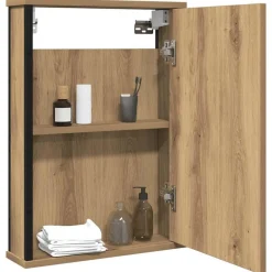 vidaXL Mueble de baño con espejo de roble artesanal 42x12x60 cm Roble artisan Online