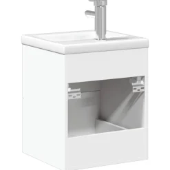 vidaXL Mueble de baño con lavabo integrado Blanco Clearance