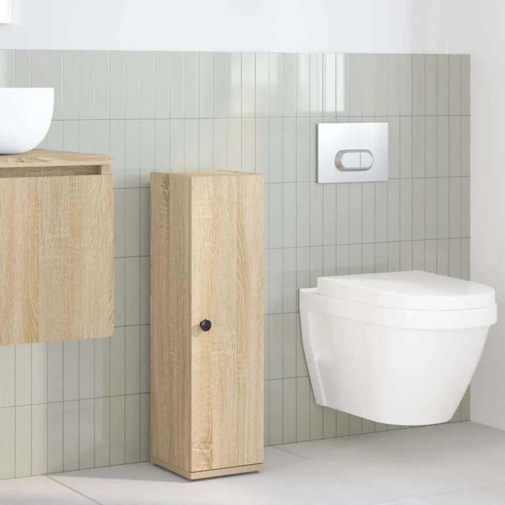 vidaXL Mueble de baño con portarrollos 20,5x22x72 cm Roble Sonoma Best