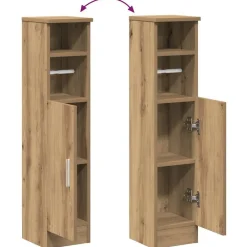 vidaXL Mueble de baño con portarrollos 20,5x22x90 cm Roble artisan Outlet
