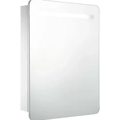 vidaXL Armarios Y Almacenamiento-Mueble de baño con espejo LED 60x11x80 cm