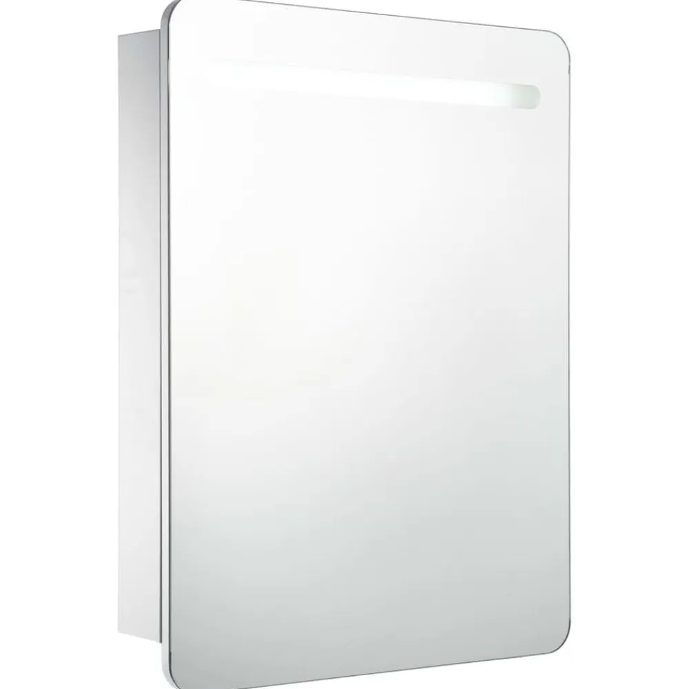 vidaXL Armarios Y Almacenamiento-Mueble de baño con espejo LED 60x11x80 cm
