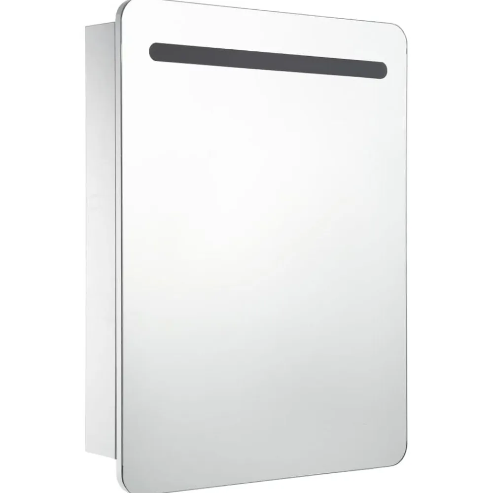 vidaXL Armarios Y Almacenamiento-Mueble de baño con espejo LED 60x11x80 cm