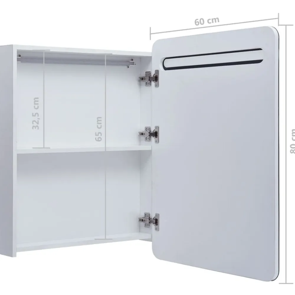 vidaXL Armarios Y Almacenamiento-Mueble de baño con espejo LED 60x11x80 cm