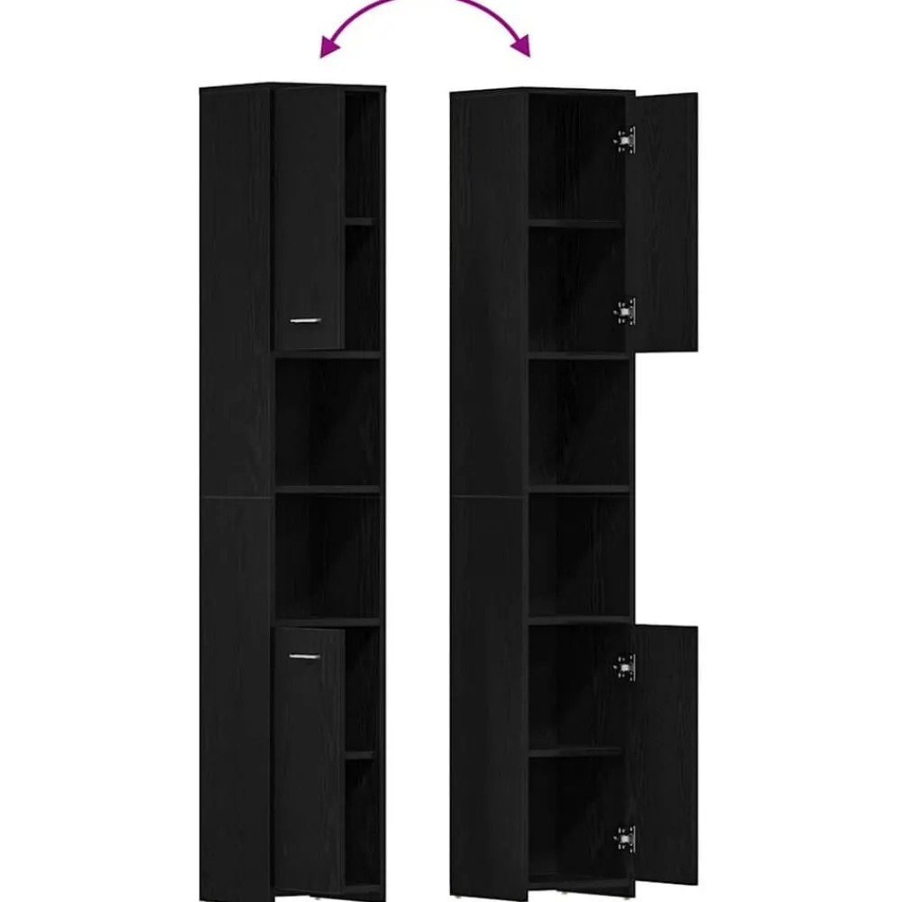 vidaXL Conjuntos De Muebles-Mueble de baño de madera de 30x30x183,5 cm