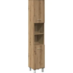 vidaXL Mueble de baño madera de ingeniería 30x30x179 cm Roble artisan