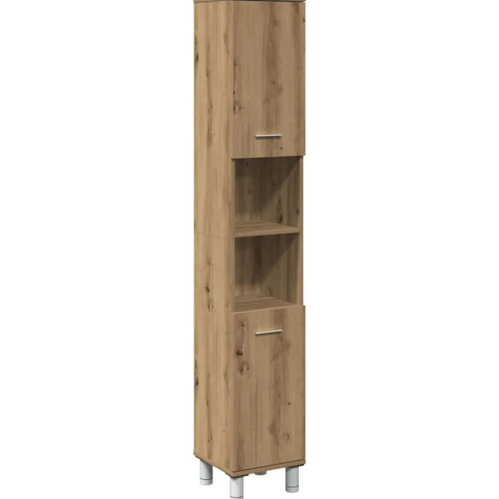 vidaXL Mueble de baño madera de ingeniería 30x30x179 cm Roble artisan