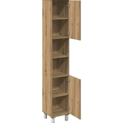 vidaXL Mueble de baño madera de ingeniería 30x30x179 cm Roble artisan