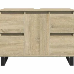 vidaXL Armarios Y Almacenamiento-Mueble de baño madera de ingeniería 80x33x60 cm