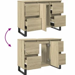 vidaXL Armarios Y Almacenamiento-Mueble de baño madera de ingeniería 80x33x60 cm