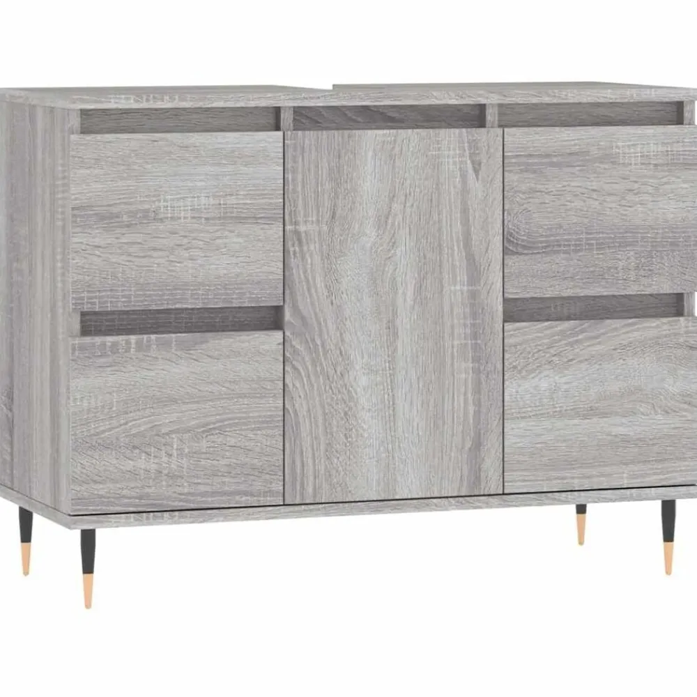 vidaXL Mueble de baño madera de ingeniería 80x33x60 cm Gris sonoma Clearance