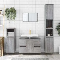 vidaXL Mueble de baño madera de ingeniería 80x33x60 cm Gris sonoma Clearance