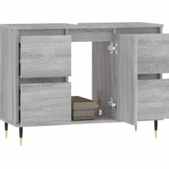 vidaXL Mueble de baño madera de ingeniería 80x33x60 cm Gris sonoma Clearance
