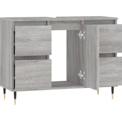 vidaXL Mueble de baño madera de ingeniería 80x33x60 cm Gris sonoma Clearance