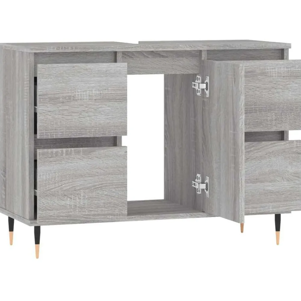 vidaXL Mueble de baño madera de ingeniería 80x33x60 cm Gris sonoma Clearance