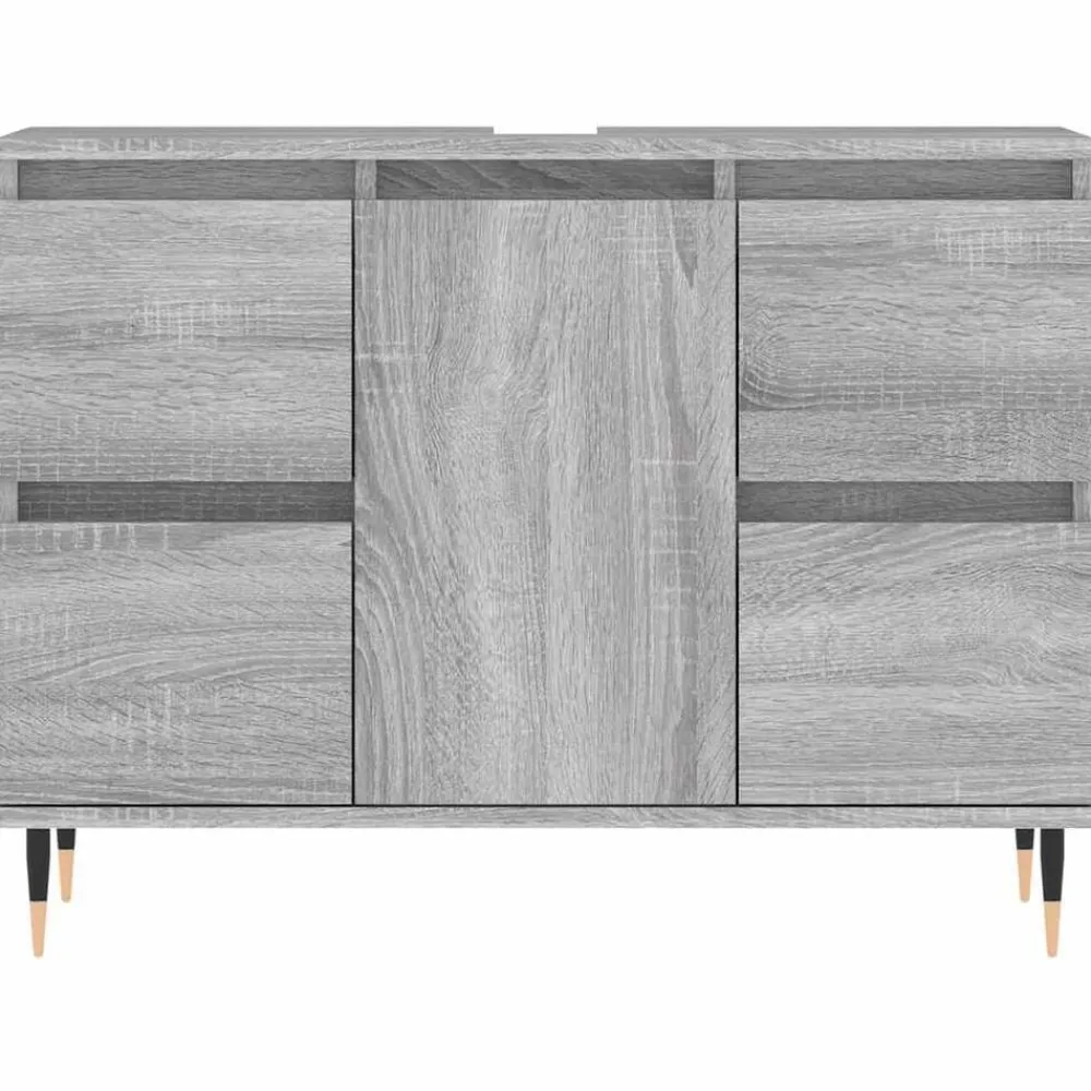 vidaXL Mueble de baño madera de ingeniería 80x33x60 cm Gris sonoma Clearance
