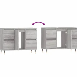 vidaXL Mueble de baño madera de ingeniería 80x33x60 cm Gris sonoma Clearance