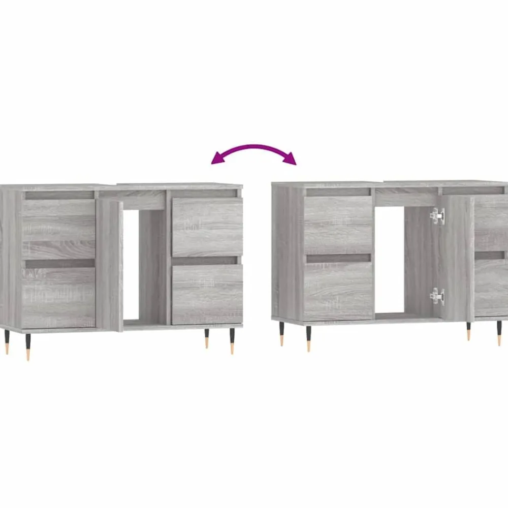 vidaXL Mueble de baño madera de ingeniería 80x33x60 cm Gris sonoma Clearance