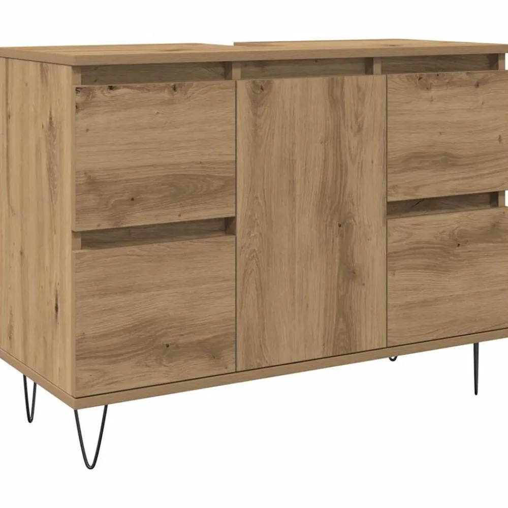 vidaXL Conjuntos De Muebles-Mueble de baño madera de ingeniería 80x33x60 cm