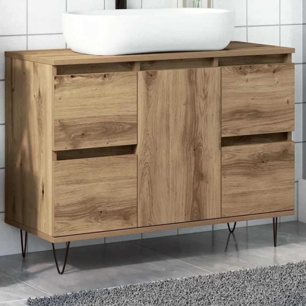 vidaXL Conjuntos De Muebles-Mueble de baño madera de ingeniería 80x33x60 cm