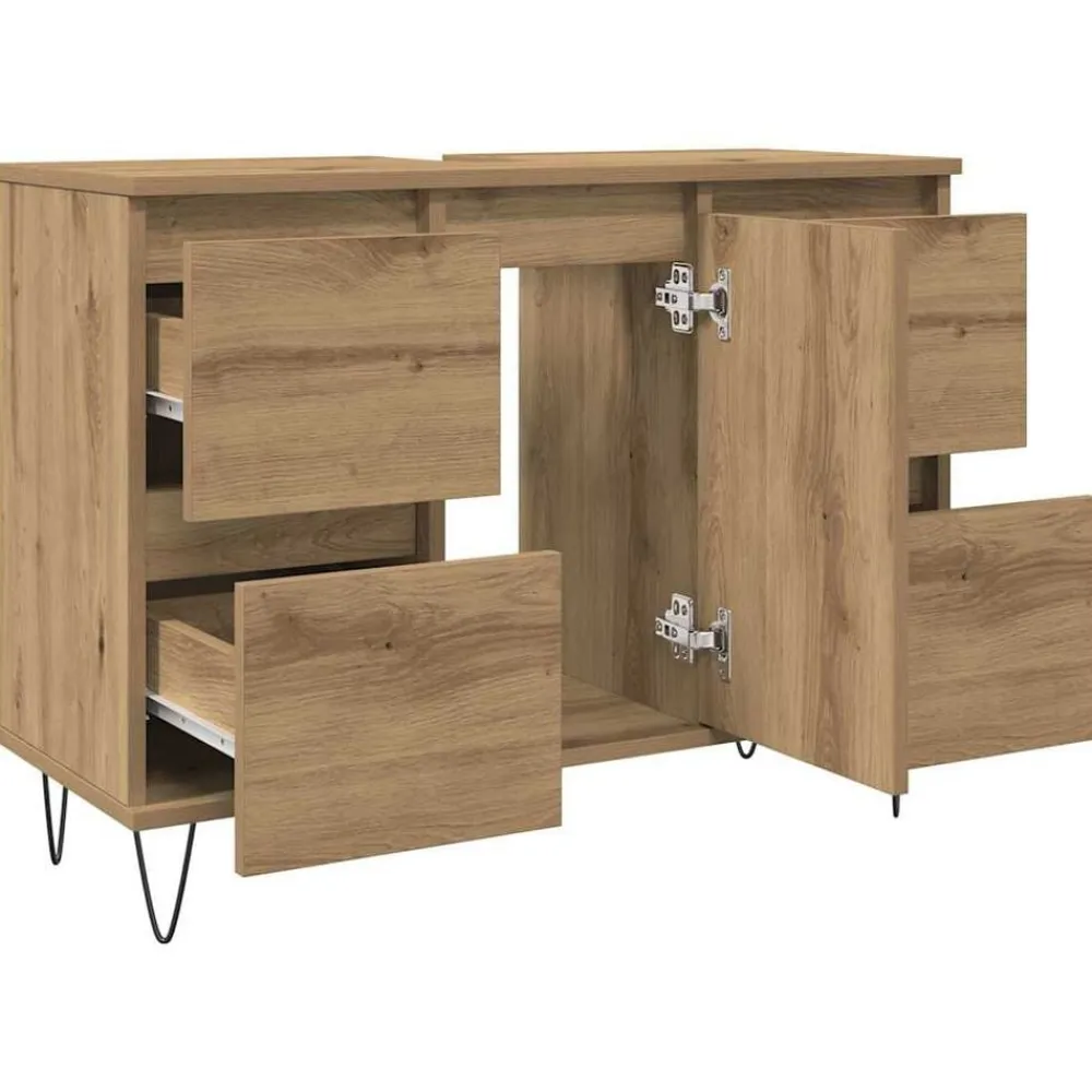 vidaXL Conjuntos De Muebles-Mueble de baño madera de ingeniería 80x33x60 cm