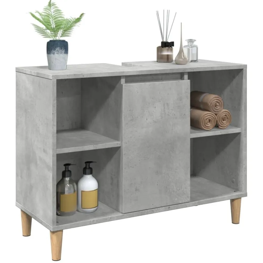 vidaXL Mueble de baño madera de ingeniería gris hormigón 80x33x60 cm Gris hormigón Clearance