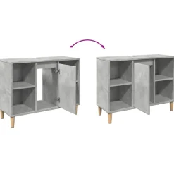 vidaXL Mueble de baño madera de ingeniería gris hormigón 80x33x60 cm Gris hormigón Clearance
