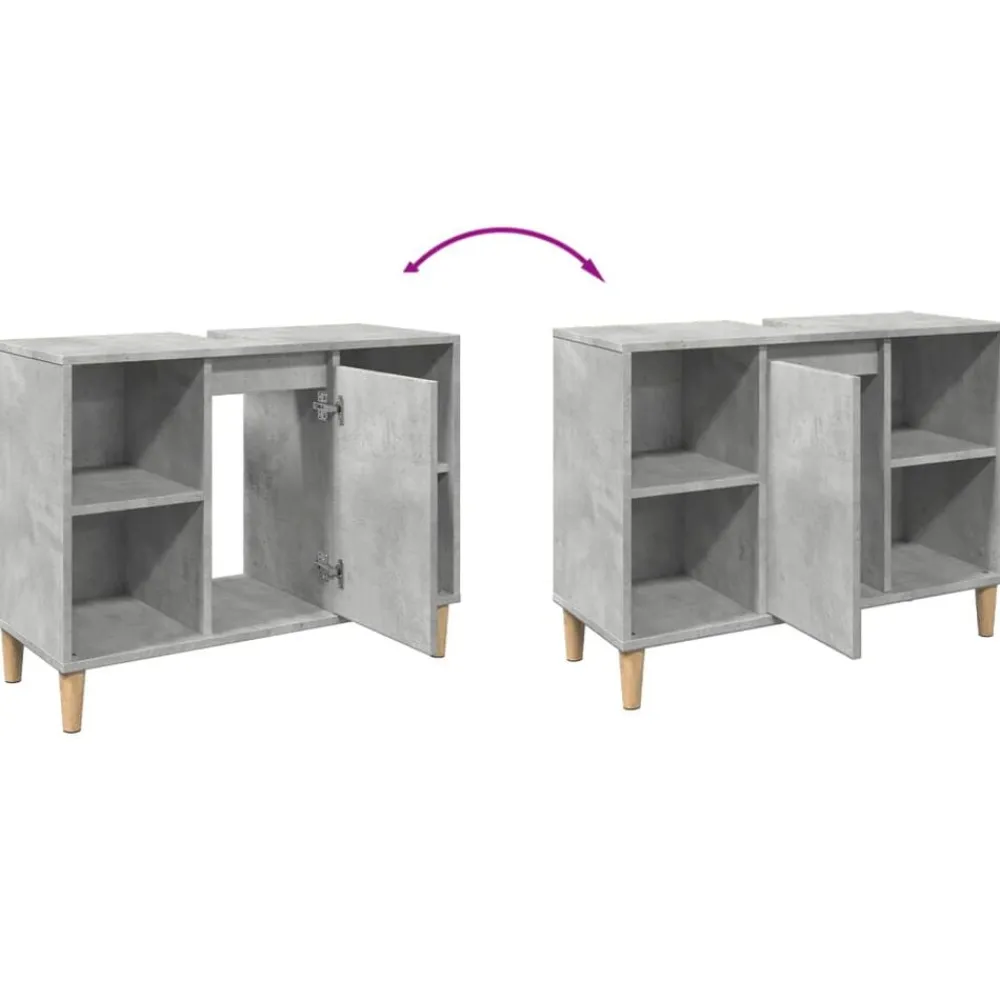 vidaXL Mueble de baño madera de ingeniería gris hormigón 80x33x60 cm Gris hormigón Clearance