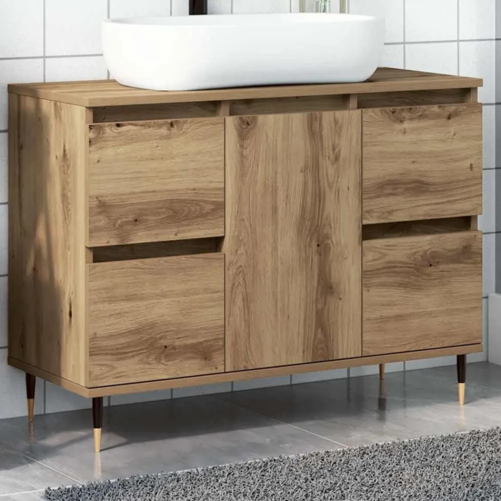 vidaXL Conjuntos De Muebles-Mueble de baño madera de ingeniería 80x33x60 cm