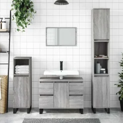 vidaXL Armarios Y Almacenamiento-Mueble de baño madera de ingeniería 80x33x60 cm