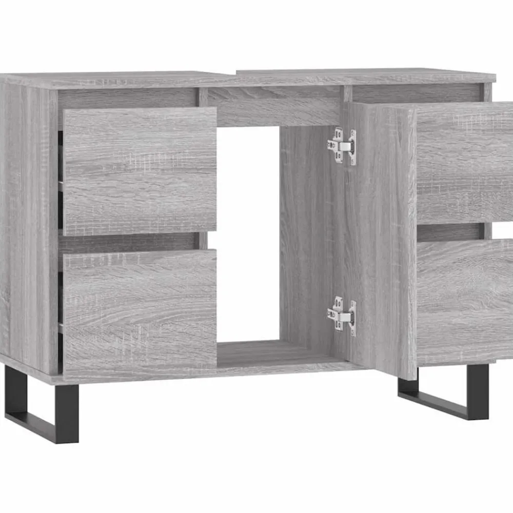 vidaXL Armarios Y Almacenamiento-Mueble de baño madera de ingeniería 80x33x60 cm